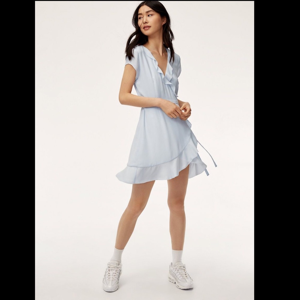 Aritzia - Sunday Best Savoy Wrap Dress Blue